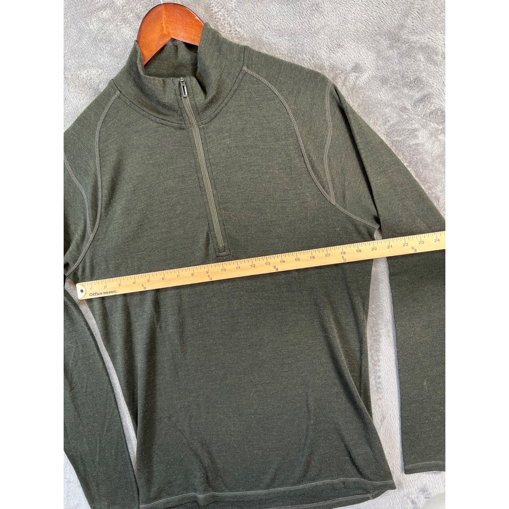Smartwool 1/4 Zip Base Layer Mens Large Green Merino 250 Long Sleeve SW0NP603 - Picture 3 of 13
